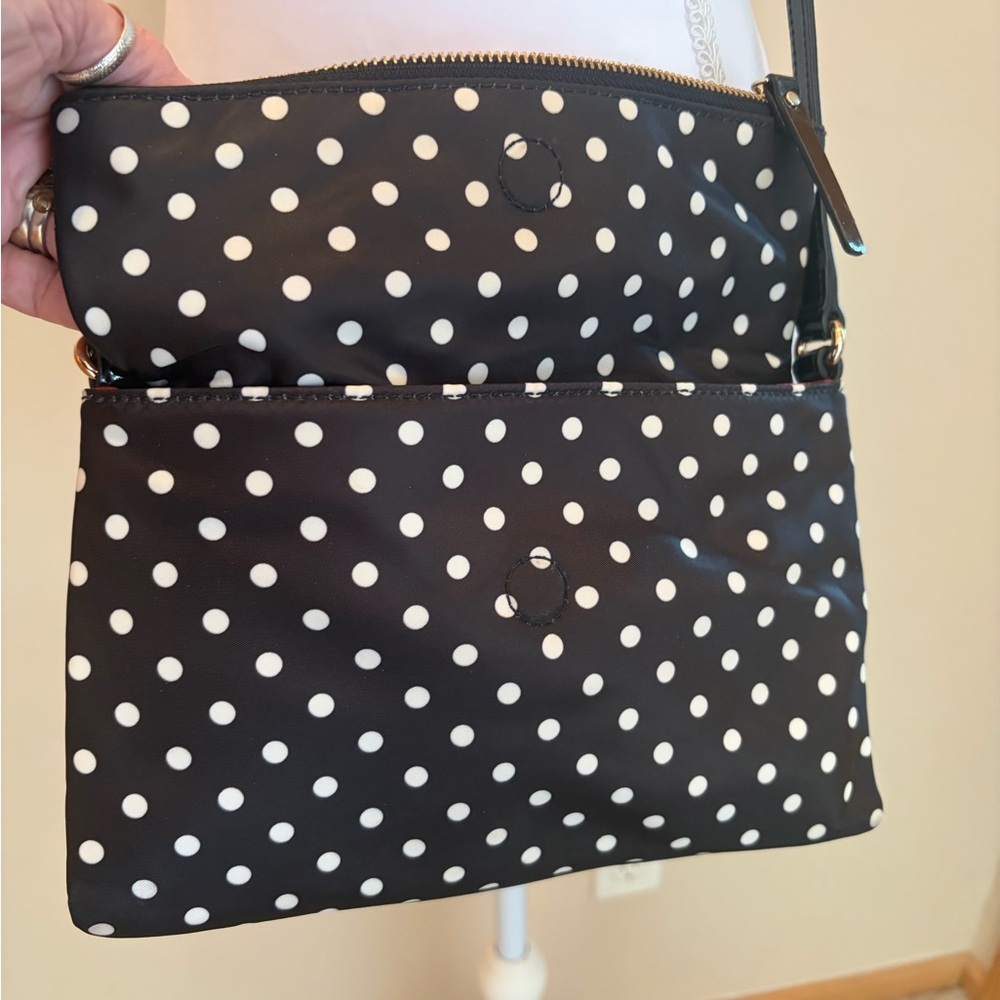 #502 Kate spade Black and White Polka Dot Crossbody Bag. Very clean inside - Picture 6 of 15